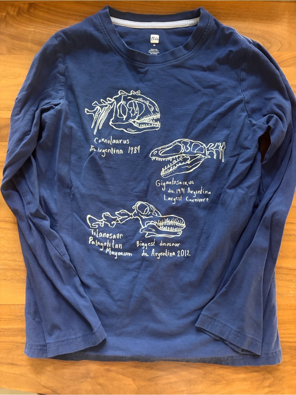 Tea Collection Navy Blue Dinosaur Skull Long-Sleeve Tee